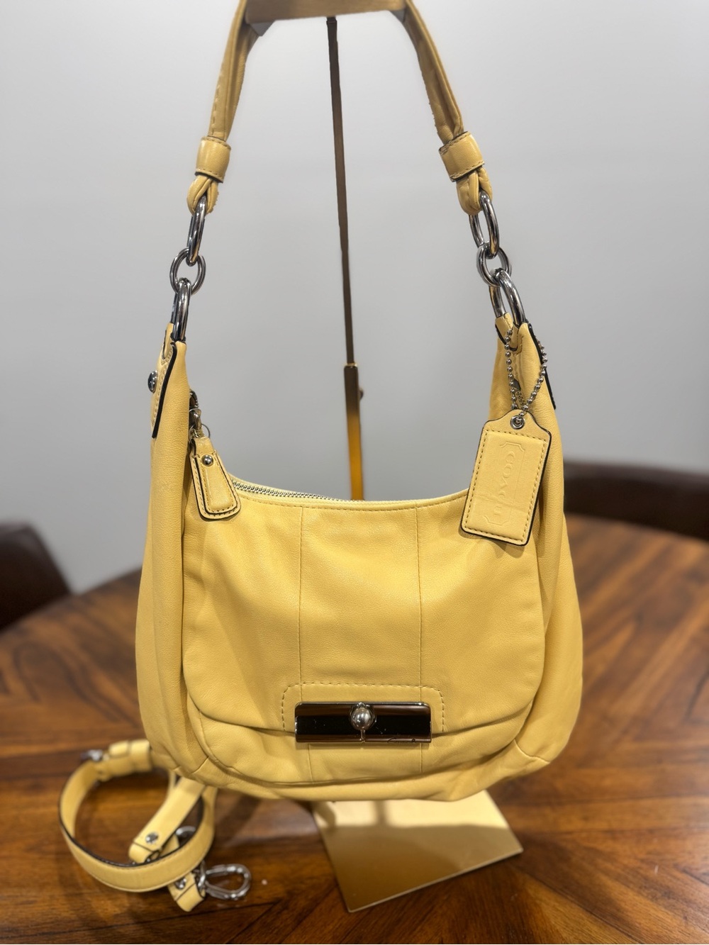 Yellow Leather Coach Kristin Shoulder Bag